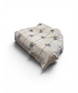 Vintage Embroidered Linen Tablecloth Floral Cross Stitch Cottagecore 80x60 - $43.20