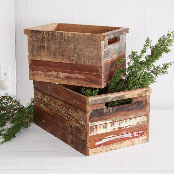 Two Reclaimed Wood Crates