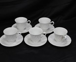 Sheffield Bone White Cups and Saucers 5 each - $29.39