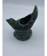 Rare Vintage Gail Pittman Pheasant Bird Signed Pottery Planter Green - $568.68 MXN