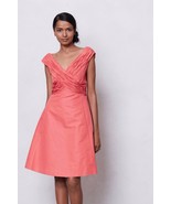 NWT $238 ANTHROPOLOGIE CORAL RUCHED CROSSING DRESS by MIRROR of VENUS 0 - £47.84 GBP