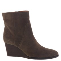 Lucky Brand Women Wedge Heel Ankle Booties Wafael US 6.5M Canteen Oiled Suede - £52.04 GBP