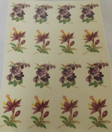 32 Purple Flowers Waterslide Ceramic Decals 1.25&quot;  - Vintage - $3.25