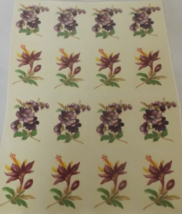 32 Purple Flowers Waterslide Ceramic Decals 1.25&quot;  - Vintage - $3.25