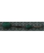 Vintage Gold Tone Chain Section with Two Green Beads, Great For Repair  ... - $5.37 CAD