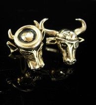 Texas Cufflinks BUM steer Holy Cow Longhorn Steers Vintage Western Cowboy Ranche - $195.00