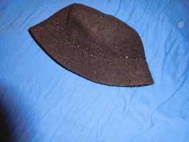 LADIES BROWN NINE WEST WOOL BLEND BEADED BUCKET HAT FALL WINTER - £11.19 GBP