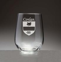 Conlan Irish Coat of Arms Stemless Wine Glasses (Sand Etched) - $67.32
