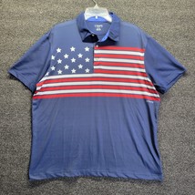 Chaps Golf Polo Men American Flag Polo Shirt XL Patriotic - $15.68