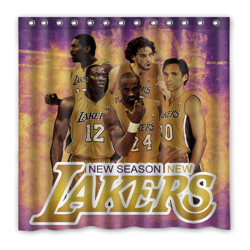 New!!! Los Angeles Lakers Custom Waterproof Polyester Shower Curtain 4 Size Item image 12