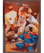 He Man vs Superman Glossy Print 11 x 17 In Hard Plastic Sleeve - £19.65 GBP