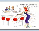 Fumetto Risqué Barista Non Knock Drunk Lady&#39;s Cappello Off Unp Cromo Pos... - $5.08