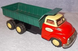 Vintage Tin Wind Up Toy Dump Truck Tada Japan All Original - $95.00
