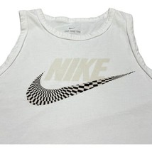 Nike Tank Top Womens Checkered White Center Logo Sleeveless Running Athletic - £14.59 GBP