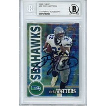 Ricky Watters Seattle Seahawks Auto 2000 Topps Finest Signed On-Card Beckett - $78.38