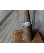 SIZE 7 Silver Tone Synthetic 9mm Pearl CZ Fashion Ring - $14.85