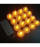 Back to 20s 18X Flameless Yellow Blink Tealight LED Candle w/ Remote Con... - £17.11 GBP