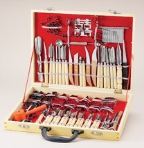 Culinary Carving Tool Set 80 Pieces in Luxury Wood Case for Fruit/ Vegetable ... - £50.54 GBP