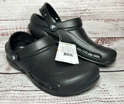 Nwt Crocs Slip Resistant Bistro Clog Unisex Slip On Black Sz m9 w11 - £31.96 GBP