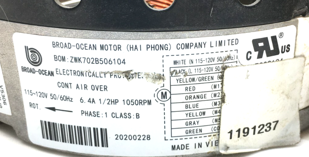 BROAD-OCEAN ZWK702B506104 Module ONLY 1191237 KMSAH013C113 120V 1/2HP used W184B Item image 2