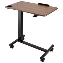VEVOR Overbed Table, Mobile Bed Side Table with Flip Desktop and 4 Wheel... - $142.49