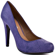 Madeline Girl Dimple Womens Purple Snake Skin Pumps Heels Shoes - £18.41 GBP+