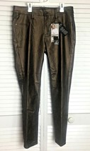 Soundstyle by Beau Dawson Long Dress Pants Ladies 12 Pleather Brown - $28.84