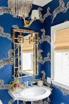 Horchow Bamboo  Chippendale Pagoda Greek Key Gold Wall Vanity Mirror - $759.00