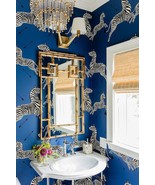 Horchow Bamboo  Chippendale Pagoda Greek Key Gold Wall Vanity Mirror - £610.44 GBP