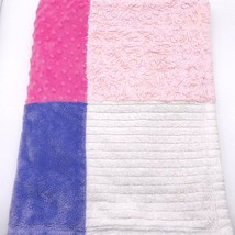 Hudson Baby Blanket Patchwork Minky Swirls Pink Purple White Hudson Baby - £14.22 GBP