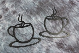 Coffee Cup Pair Metal Art - Modern - Black - 6 3/4&quot; x 5 1/2&quot; - $445.43 MXN
