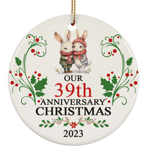 Our 39th Anniversary 2023 Ornament Gift 39 Years Christmas Cute Rabbit Couple - £11.70 GBP