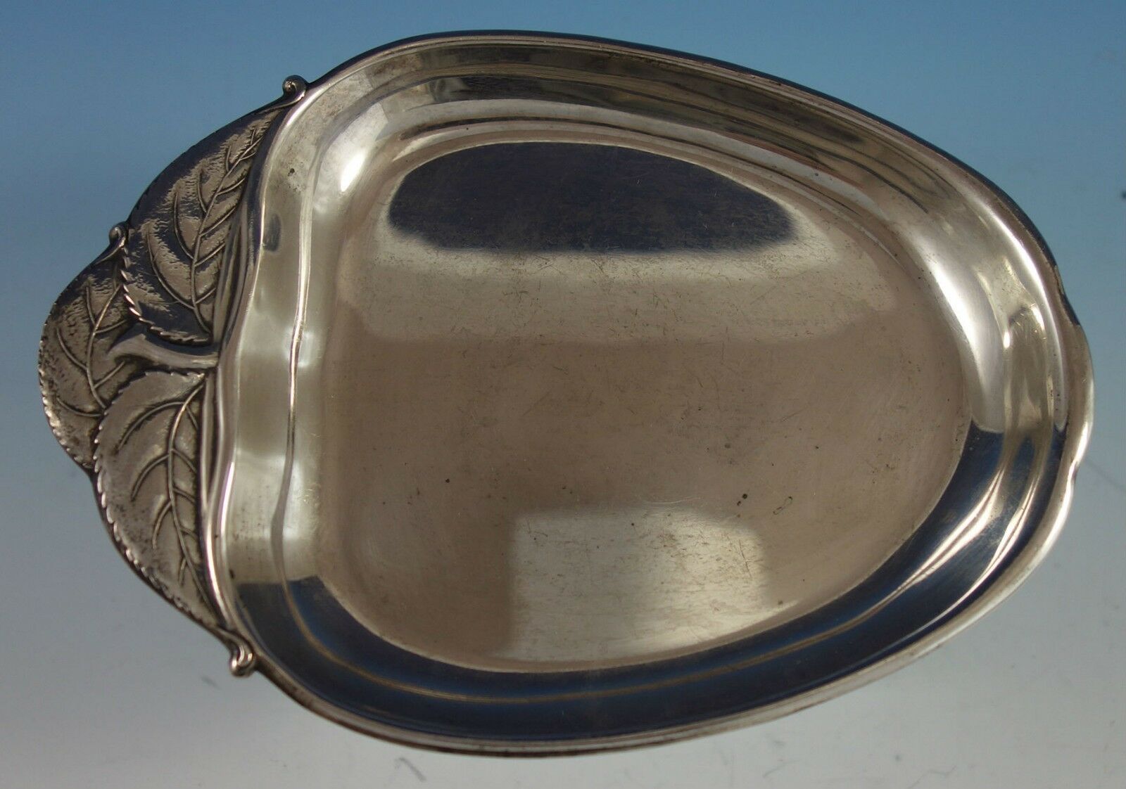 Wallace Sterling Silver Bowl Apple Shaped with Stem and Leaves #4453 (#2790) - $256.41