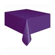 Deep Purple Plastic Tablecloth, 9ft x 4.5ft  - $8.00