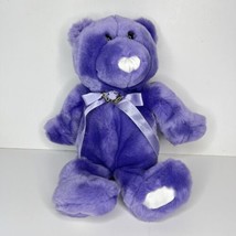 Commonwealth Purple Teddy Bear Plush Bow Silk Nose Feet 2001 Vintage Rar... - £39.20 GBP