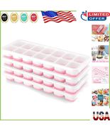 Dishwasher Safe Silicone Ice Cube Trays with Removable Lid for Refreshin... - $350.61 MXN