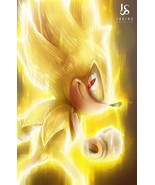 Super Sonic The Hedgehog Poster | Exclusive Art | Inking Solstice | NEW ... - £15.02 GBP