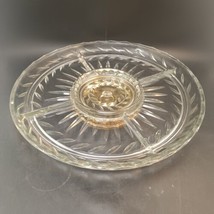 Vintage 5 Section Divided Crystal Glass 2-Piece 1457 Lazy Susan Platter Dish - £14.01 GBP