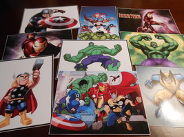 9 Avengers Stickers, Spiderman, Thor, Hulk, Captain America, Super Heros,party  - £9.64 GBP