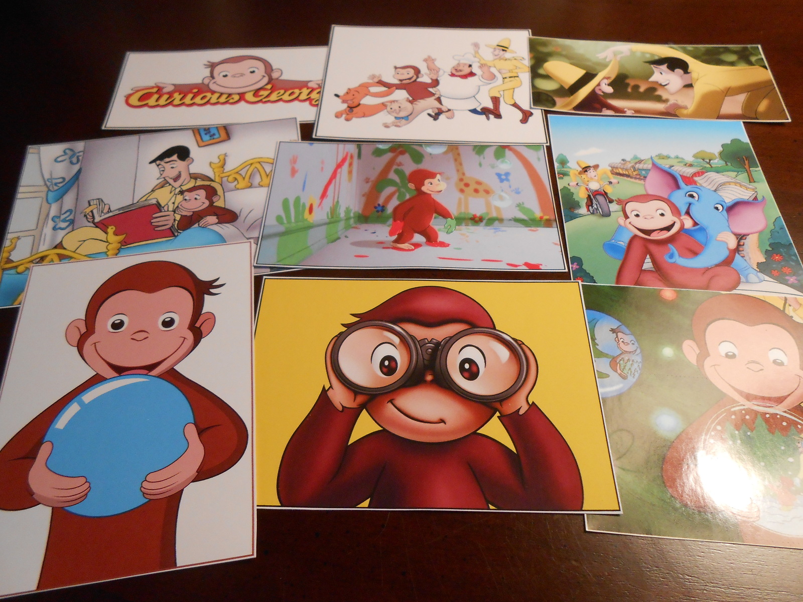 9 Curious George Stickers, Party Supplies, Favors, labels, Birthday, Gifts, Bags - $11.99