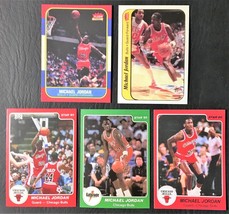 1985 &amp; 1986 Fleer &amp; Star Michael Jordan Rookie Reprint Lot of 5 Cards - MINT - £3.79 GBP