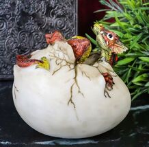 Fantasy Magmatite Pyre Dragon Hatchling Cracking Out Of Egg Shell Figurine - €14,68 EUR