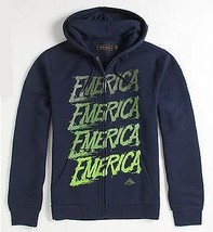 Mens Emerica Emerica Blakha Blakha Zip Up Hoodie Navy Blue W/ Green Logo New $60 - $46.99