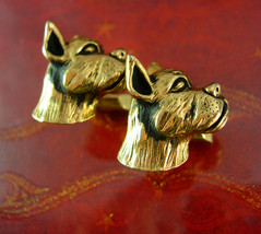 Vintage Swank BullDog cufflinks Dog Breeder Animal Lover boxer mens cool gift je - £98.85 GBP