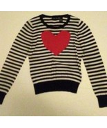 Pre-owned SWEATER PROJECT Juniors Black/White/Red Stripped Sweater Size L - £11.61 GBP