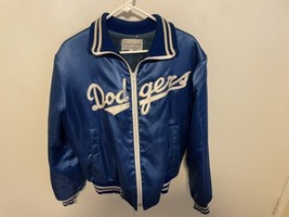 Vintage 70s L.A. Dodgers Danny Goodman Satin Bomber Jacket Fur-Size Mens Small - £115.38 GBP