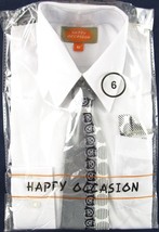 NEW Happy Occasion Boy&#39;s 3 Pc. White Dress Shirt, Tie &amp; Pocket Square, S... - £8.64 GBP
