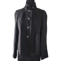 Banana Republic Womens Fall 2009  Wool Jacket Solid Black Button Medium - $29.00