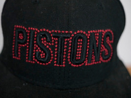 DETROIT PISTONS New Era Wool Blend Blackout Red 59fifty Baseball Hat 7 1/4 - £19.02 GBP