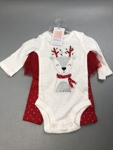 6M Just One You  Baby Girls 2pc Christmas Reindeer Top and Tutu Bottom S... - £10.67 GBP